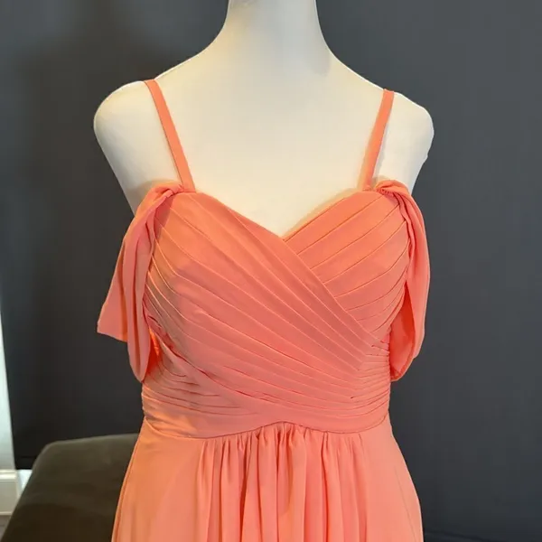 Women’s Full Length Chiffon Off the Shoulder Bridesmaid Formal Dress Size 4 - Image 2