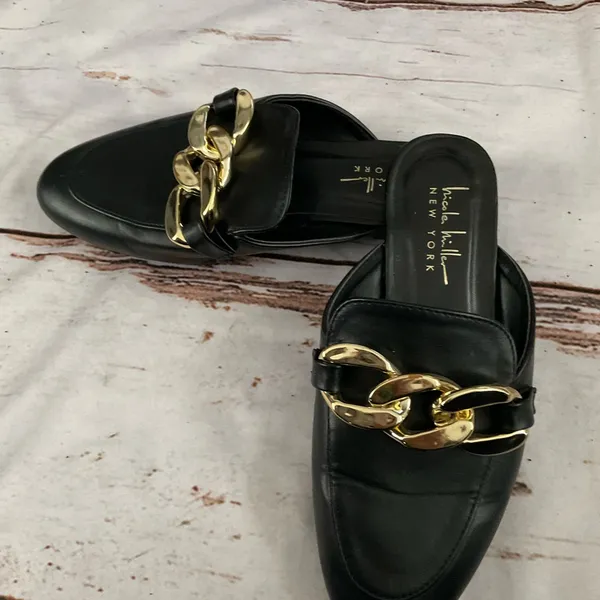 Nicole‎ Miller Faux Leather Applie Mules - Image 8