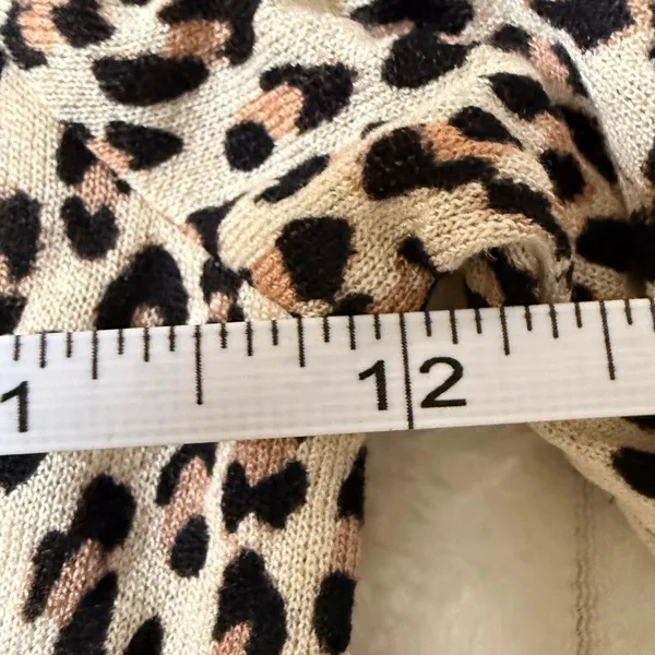 Urban Outfitters Leopard Peplum Blouse Puff Sleeve Tie Front Animal Print Top M - Image 4
