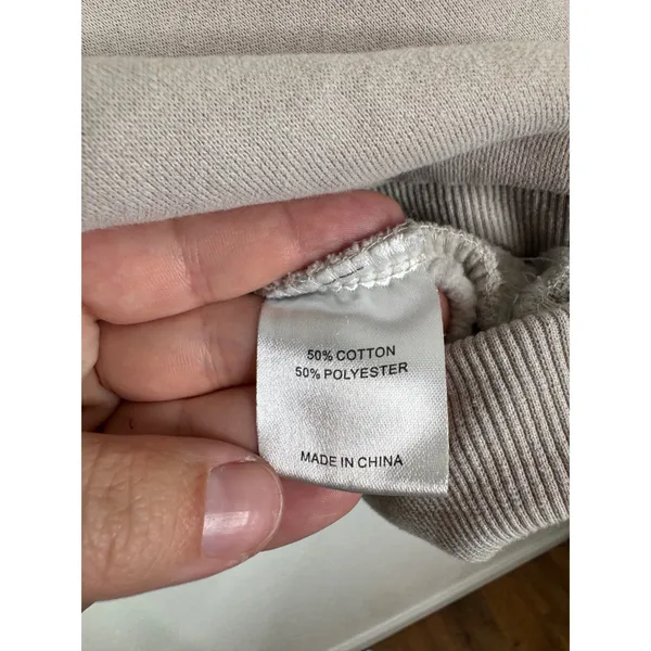 White Fox Project 5 Half Zip Sweatshirt Taupe Oversized Fleece Pullover L/XL - Image 4
