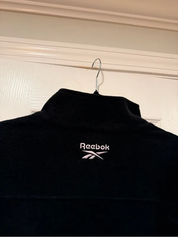 NWT Reebok Size M Black Full Zip Fleece Jacket Retro Colorblock Outdoor Active - Image 8
