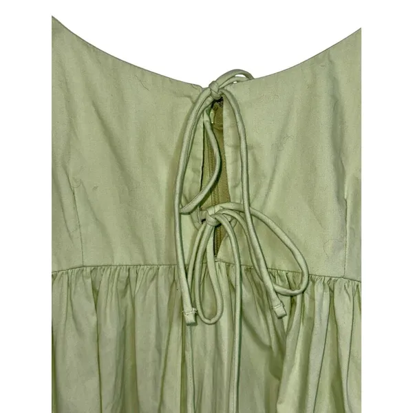 Abercrombie & Fitch Green Short Sleeve Puff Sleeve Babydoll Mini Dress Womens S - Image 6