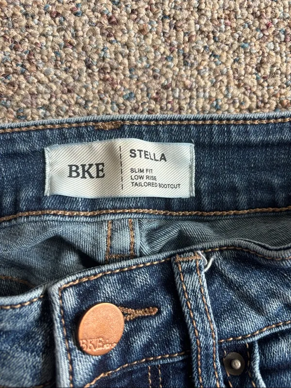 BKE Women's Blue Flare Jeans with Raw Hem - Image 2