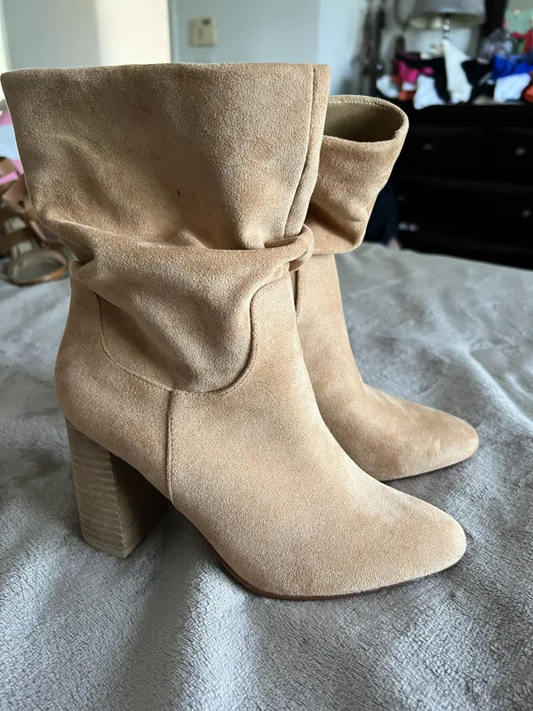Steve Madden Tan Suede Block Heel Booties - Image 6