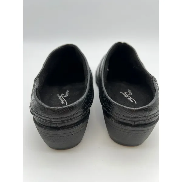 EASY‎ STREET Comfort Wave Mules Women 8.5 M Black Croc Trim Slip On Clogs 4047 - Image 9