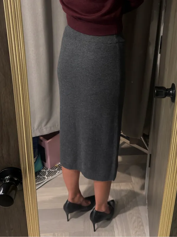 NWT Gap Column Merino Wool Sweater Skirt Midi in Gray Size XS - Image 8