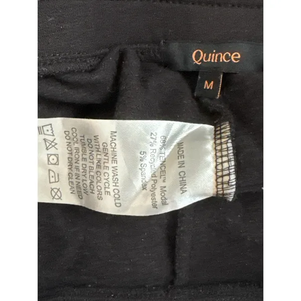 Quince Black Wide Leg Crop Pants Women Medium Drawstring Culottes Gorpcore Cozy - Image 7