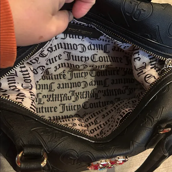 Juicy Couture Glitzed Out Black Hobo Crossbody Satchel Purse‎ Bag Gold y2k gems - Image 4