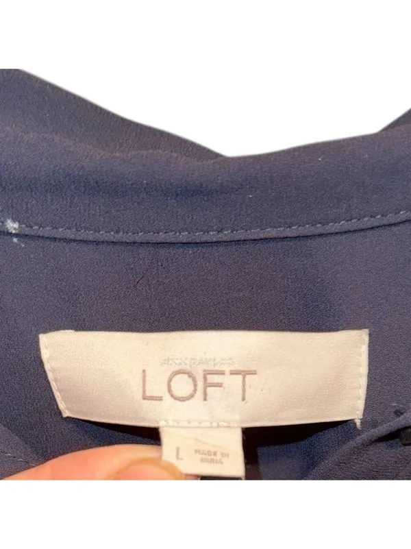LOFT Blue Women's Sheer Shirt - Image 2