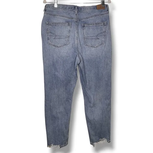 American Eagle Mom Jeans Distressed Denim Jeans Size 12 - Image 7