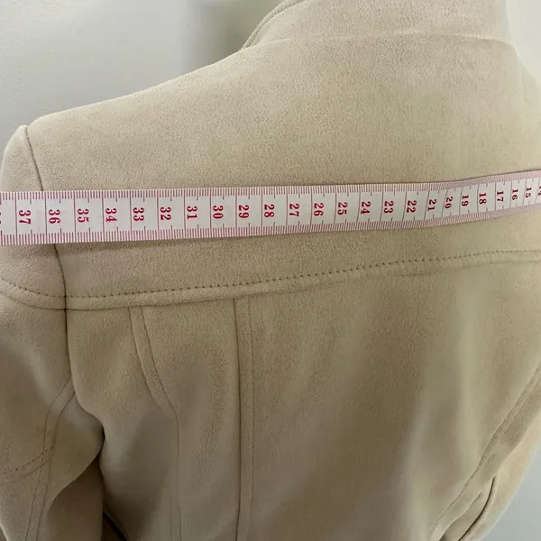 Zara Cream faux suede Biker Jacket - Image 7