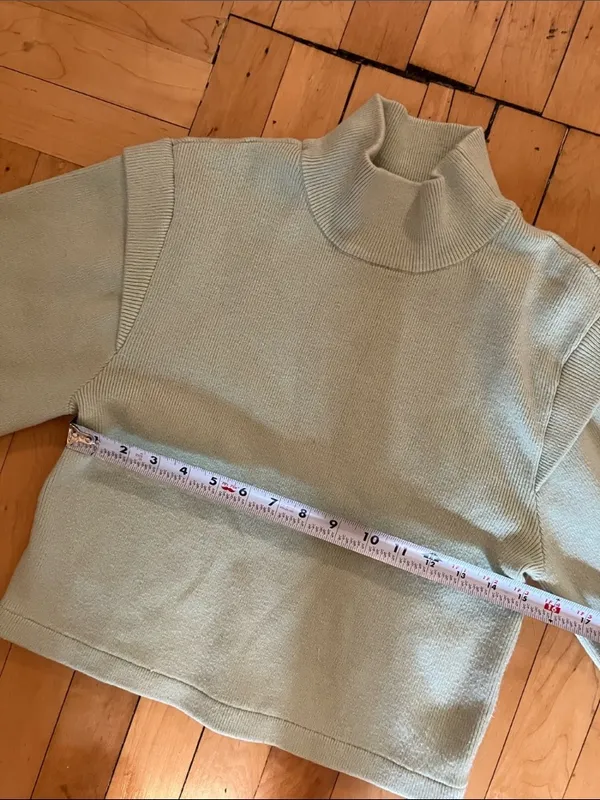 Jonathan Simkhai Structured Shoulder Pistachio Green Sweater Medium - Image 6