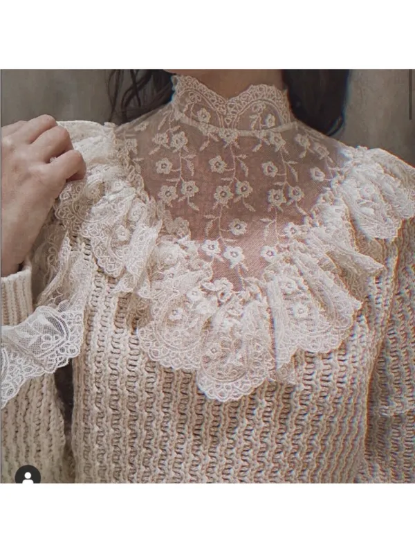 Lace Knit Sweater size small - Image 2