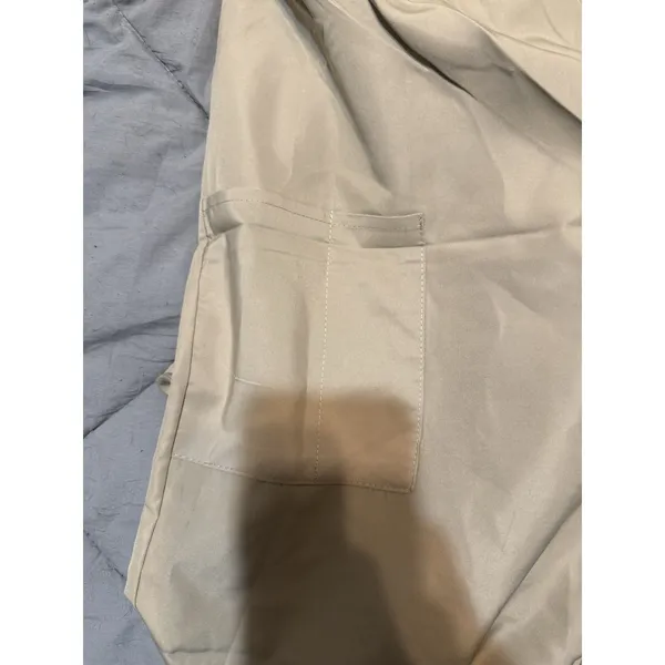 Beige Scrub Work Pants L Blood Resistant Latex Free 30" Inseam Pockets New - Image 7