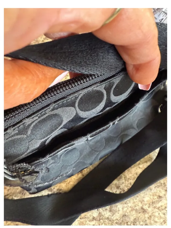 Coach Black Signature Crossbody with Jacquard Logo Patch - Image 8
