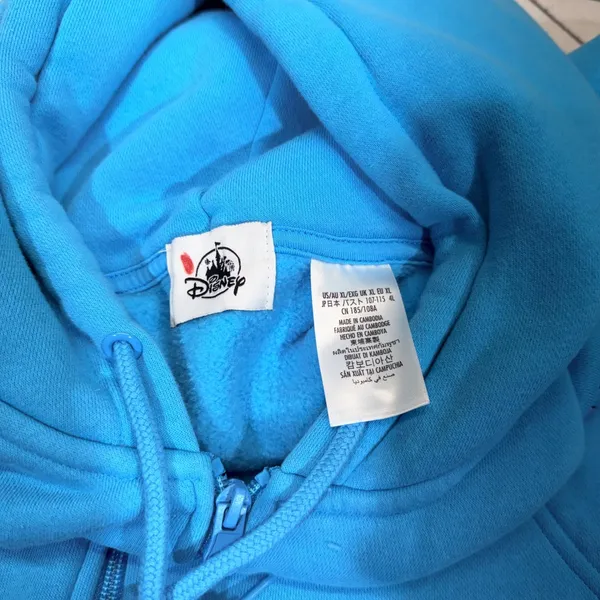 Disney Zip Up Hoodie XL Blue 2024 Walt Disney World Character Graphic Sweatshirt - Image 4