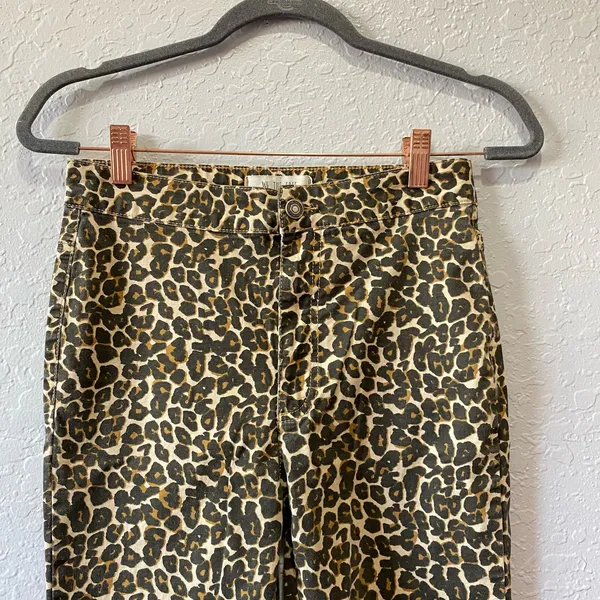 We the Free People Leopard Print High Waist Skinny Jeans SZ 27 Boho - Image 3