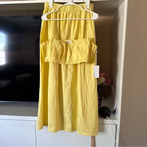 NWT Reformation Brio Two Piece Yellow Skirt and Top - Image 7