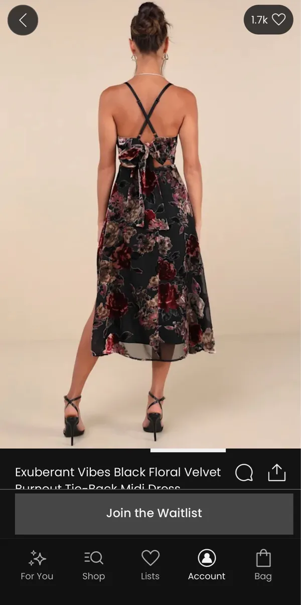 Lulus Velvet Midi Dress Floral - Image 5