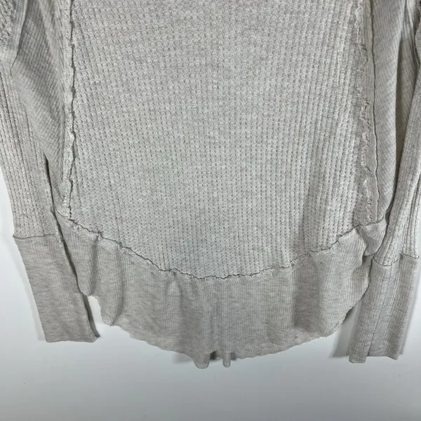 Free‎ People Tops Womens XS Oversized Laguna Thermal Ivory Thermal Top Boho - Image 3