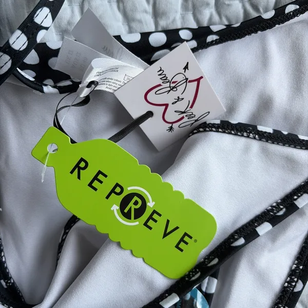 Peek & Beau Polka Dot Bikini Bottom Womens Size 8 Black White REPREVE‎ Swimwear - Image 3