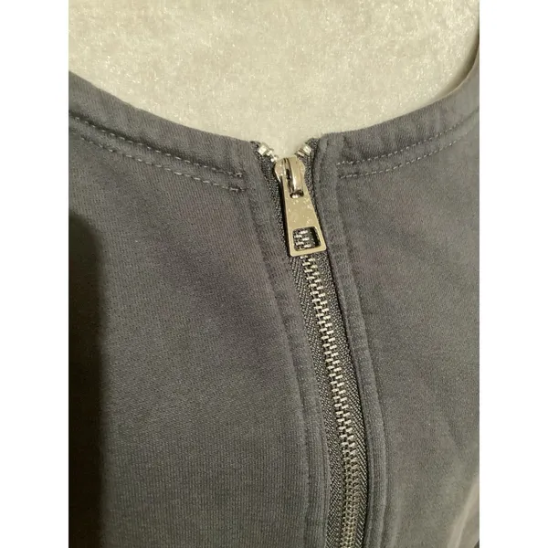 Good American Essentails Gray Half Zip Cropped Womens Sweatshirt 2(M) - Image 3