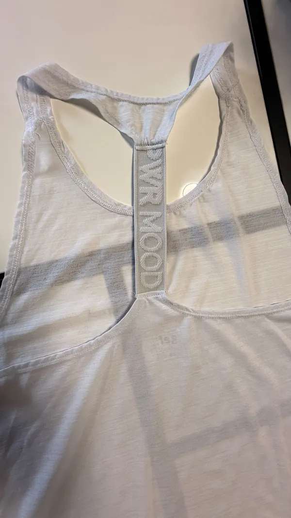 gef france "pwr mood" white racerback active tank top - size xs - Image 3