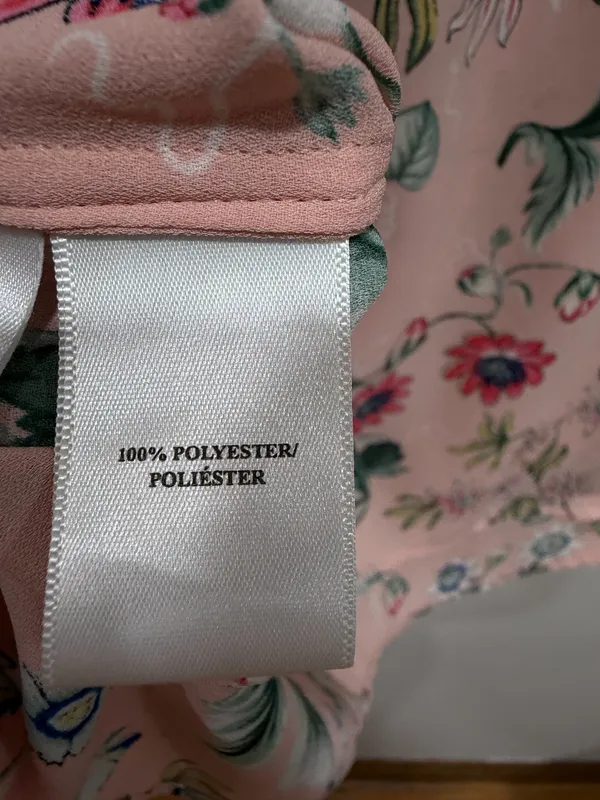 Ann Taylor Pink Floral Blouse Button Front Career Top  Size Medium - Image 8