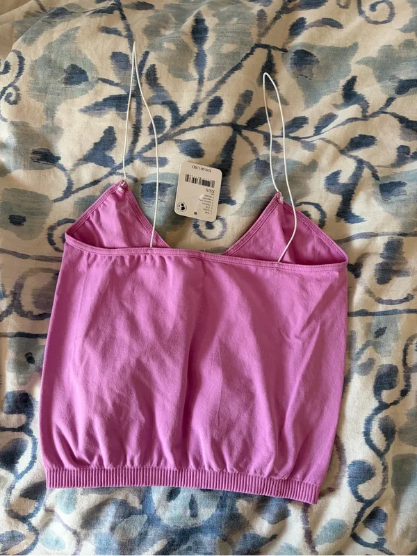 NWT- free people skinny strap pink brami crop top xs/s - Image 2