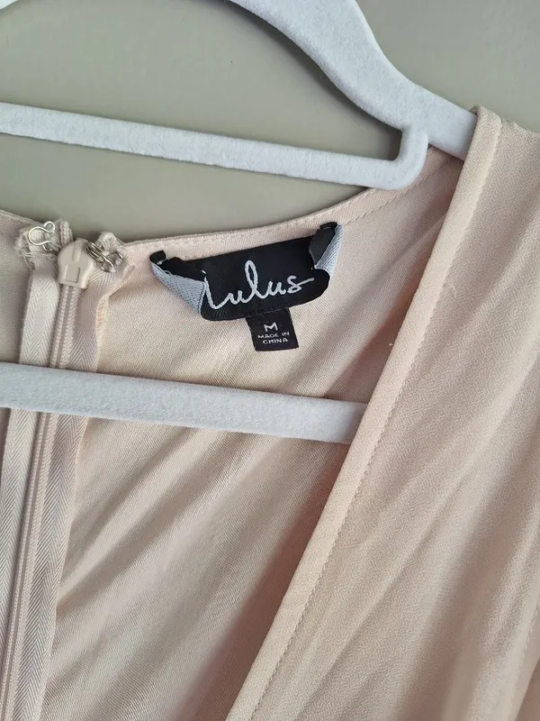 Lulus Dearly Loved Cream Flutter Sleeve Maxi Dress Size M - Image 7