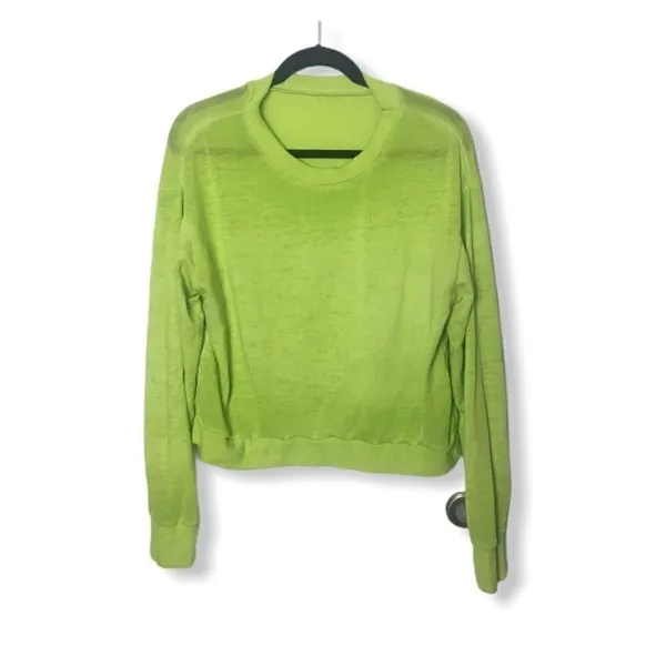 Neon Green Lightweight Sweatshirt | Women’s S | Soft Casual Pullover - Image 2