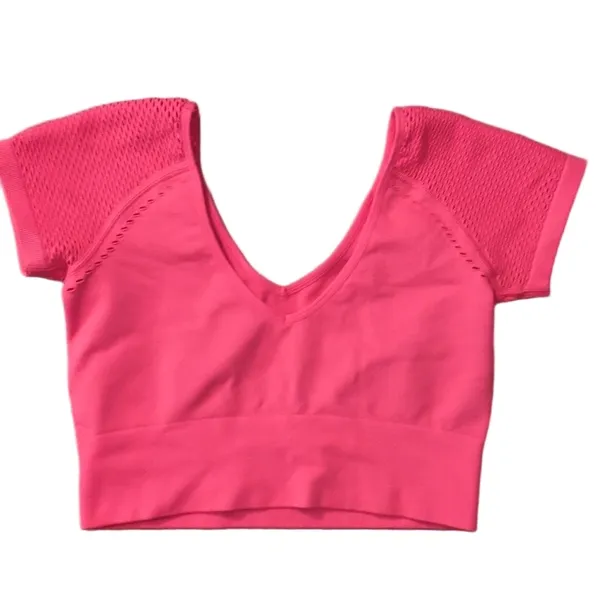 Aerie Offline Hot Pink Seamless Crop Top Size Small - Image 3