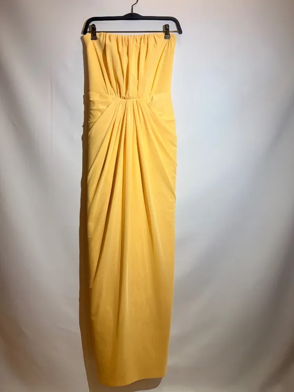 Elliatt Amara Butter Yellow Strapless Sculpted Waist Formal Maxi Dress Size S - Image 2
