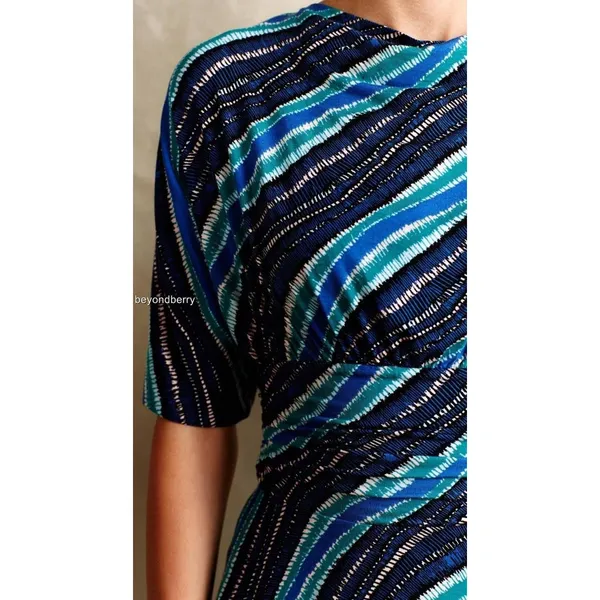 Anthropologie‎ Wintertide Drapey Women's Dress Summer A-Line Medium Plenty - Image 3