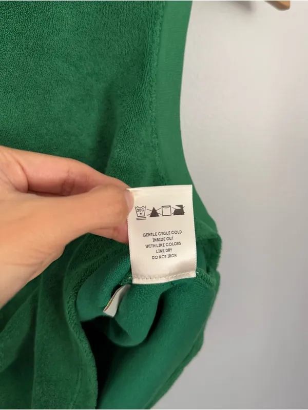 Suzi Kondi Medium NEW Mali Muscle Tee Terry Clover Green Crew Neck Lounge - Image 7