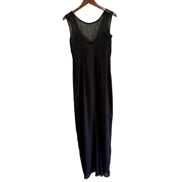 Susan Roselli Maxi Dress Size 6 Black Sleeveless Evening‎ Party Gown - Image 10