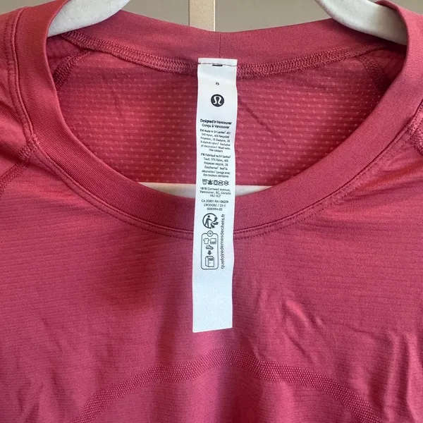 Lululemon Swiftly Tech Long-Sleeve Shirt 2.0 Waist Length Desert Red Size 8 - Image 3