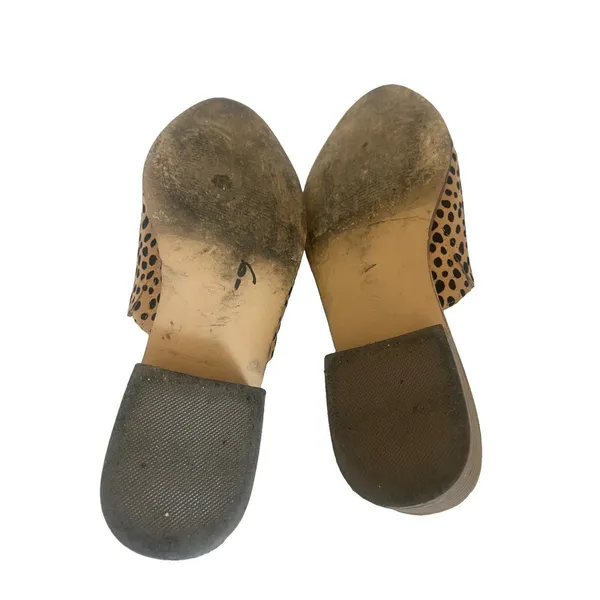Women's Leopard Print Pointed Toe Mule Heels Slip-On Beige/Black 7.5 boho indie - Image 3