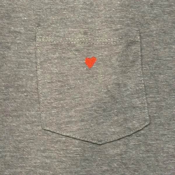 Sub_urban Riot Women’s Grey Pocket T-Shirt with Embroidered Red Heart - Image 2