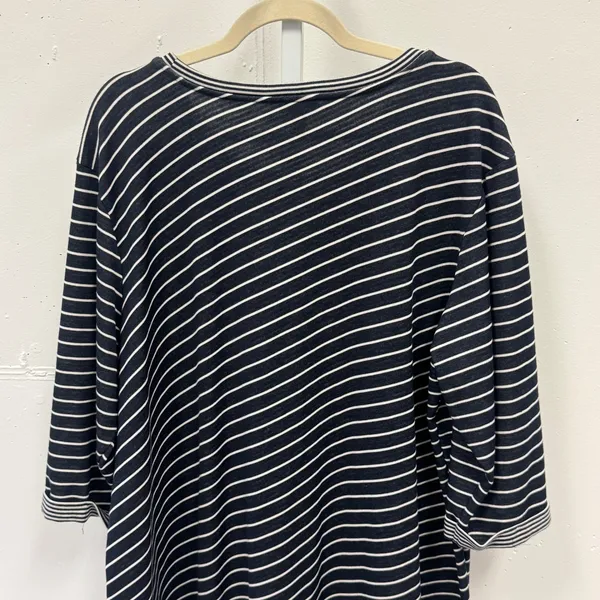 Vince Camuto Womens 3X Navy Blue White Striped 3/4 Sleeve Knit Top Nautical - Image 6