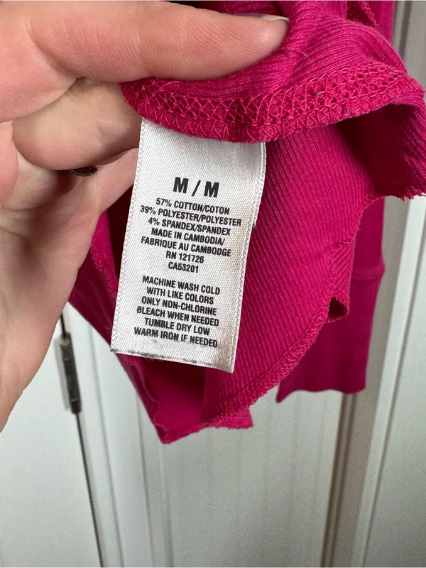 Y2K Preppy Aeropostale Long Sleeve Henley‎ Shirt Pink Slub Knit Size Medium - Image 3