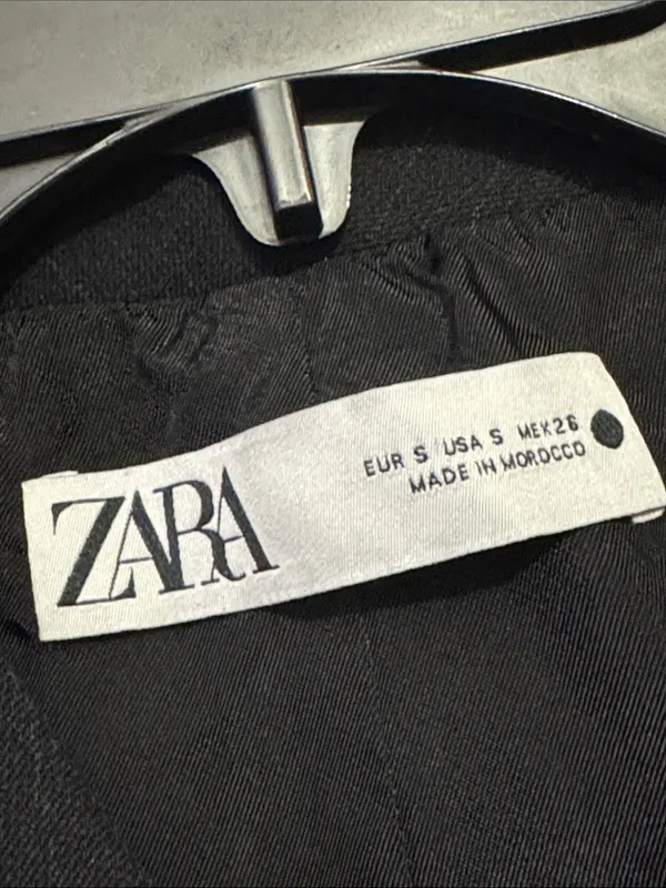 ZARA Pinstripe Vest S 17.5” p2p Black - Image 3