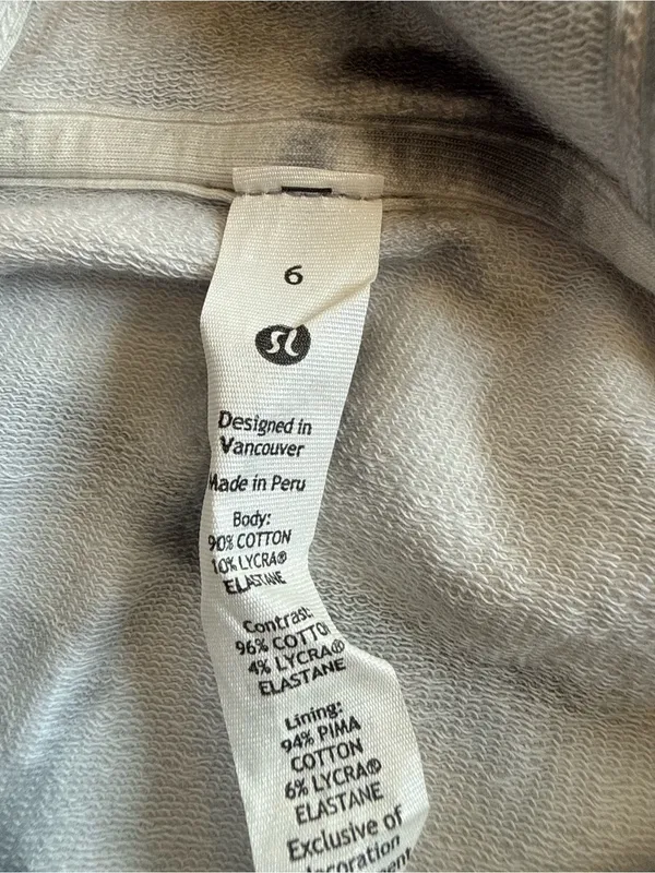 lululemon athletica LA All Yours Bubble Hem Light Gray Hoodie Size 6 - Image 5