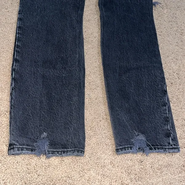 Abercrombie & Fitch A&F Curve Love ‘90s Straight Ultra High Rise Black‎ Jeans 24 - Image 8