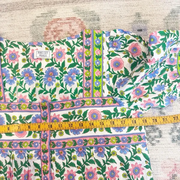 Pink City Prints Hand Block Printed Top Medium Boho Cottagecore Artisan India - Image 6
