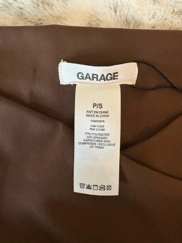 Garage High-Waisted Crossover flare leggings - Chocolate Brown - S - Image 5