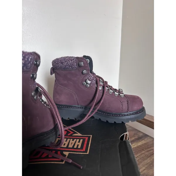 Harley-Davidson Akers Burgundy Leather Hiking‎ Boots D84550 Womens Size 5 Boxed - Image 7