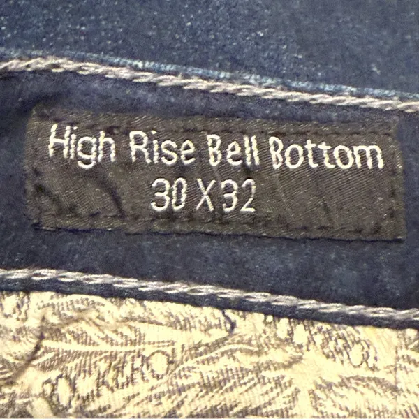 Rock and‎ Roll Denim High Rise Flare Leg Bell Bottom Frayed Jeans Size 30 x 32 - Image 9