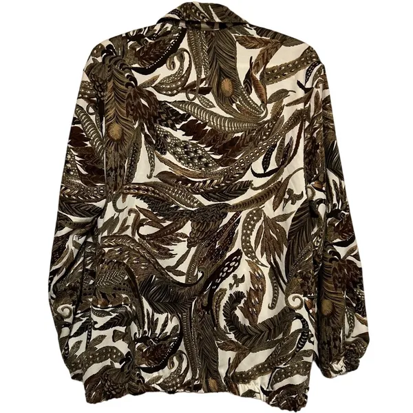 Bon Worth Women's Brown Cream Full Zip Soft‎ Jacket Size M - Image 3