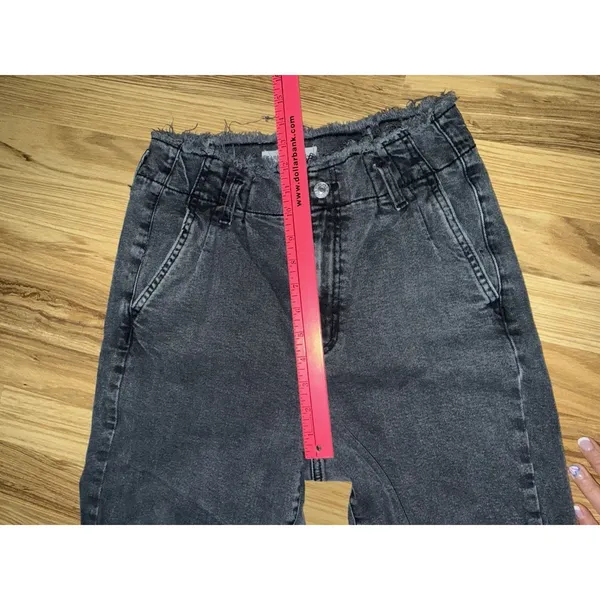 Garage Jeans Women's 9‎ Black High Rise Frayed Waist Skinny Stretch Denim Pants - Image 9